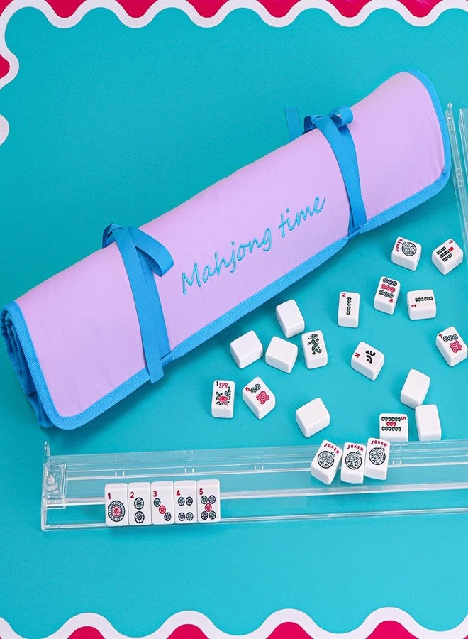 Jongyance Purple Mahjong Rack Bag for 4 Mahjong Racks and Pushers, Storage Bag with 4 Divided Pockets, Mahjong Accessories, Empty Bag Only - Image 2