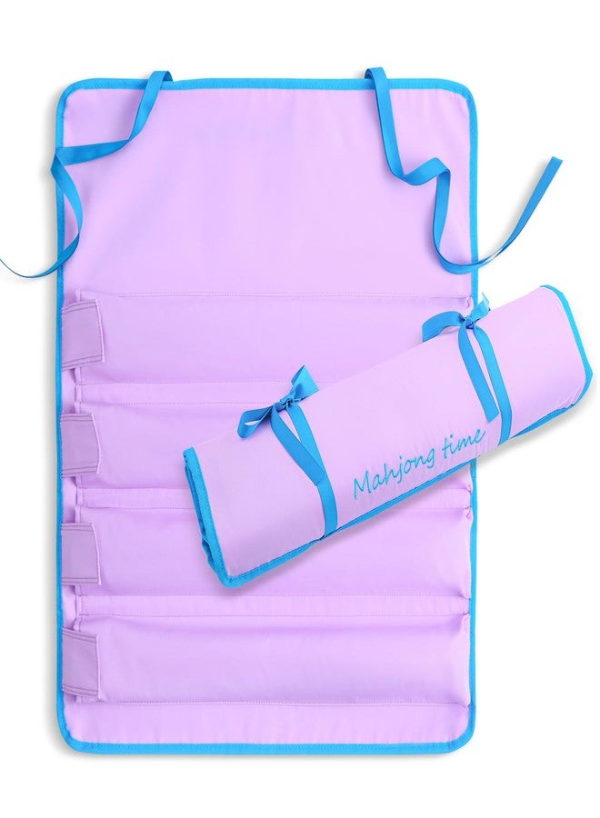 Jongyance Purple Mahjong Rack Bag for 4 Mahjong Racks and Pushers, Storage Bag with 4 Divided Pockets, Mahjong Accessories, Empty Bag Only - Image 1
