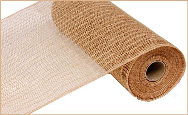 Craig Bachman 10 Burlap Poly Jute Mesh Natural 10 Yards  Natural Craft Wreath Mesh Gift Wrapping Ribbon