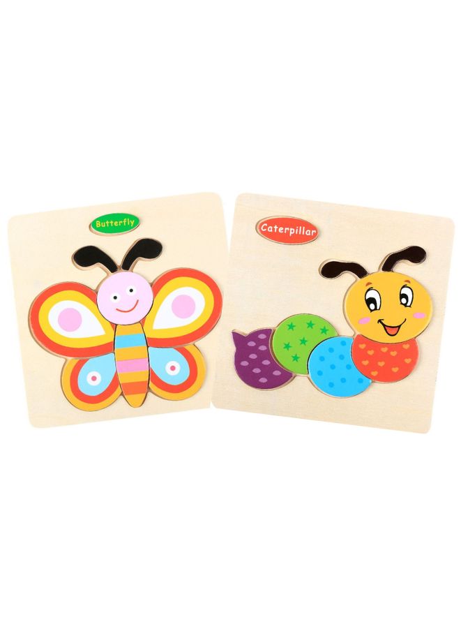 Wooden Puzzles for Kids Boys and Girls Animals Set Caterpillar & Butterfly  - Image 1
