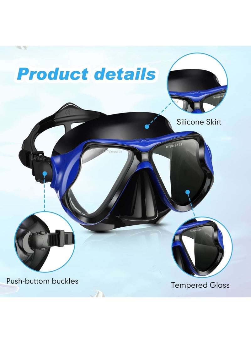 SOLARAE 2 Pack Diving Mask Adult Swimming Snorkel Mask Clear View Swimming Goggles with Nose Cover Anti Fog Swim Mask Tempered Glass Snorkeling Goggles for Diving Snorkeling Swimming - Image 4
