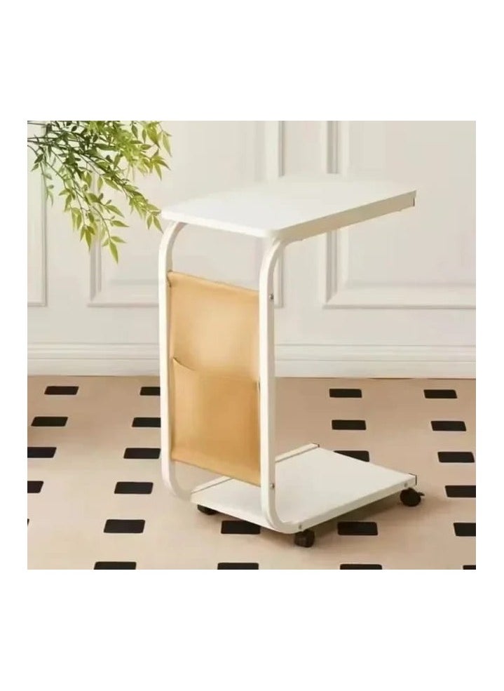 DubaiGallery C Shaped End Table Wood Sofa Side Table,C-Shaped Bedside Table, Small Household Coffee Table, Simple Small Table for Living Room  - Image 2