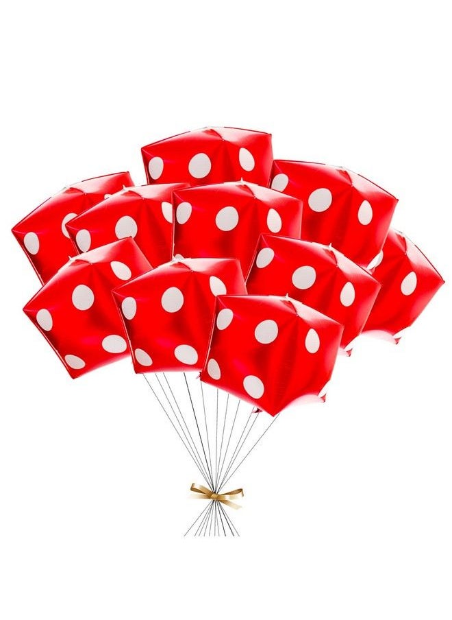 Simple polymer - 10 Pcs Cube Foil Balloons 24 Inches Square Dice Foil Balloon 4D Mylar Balloon For Party Decorations Party Supplies Red - Image 1