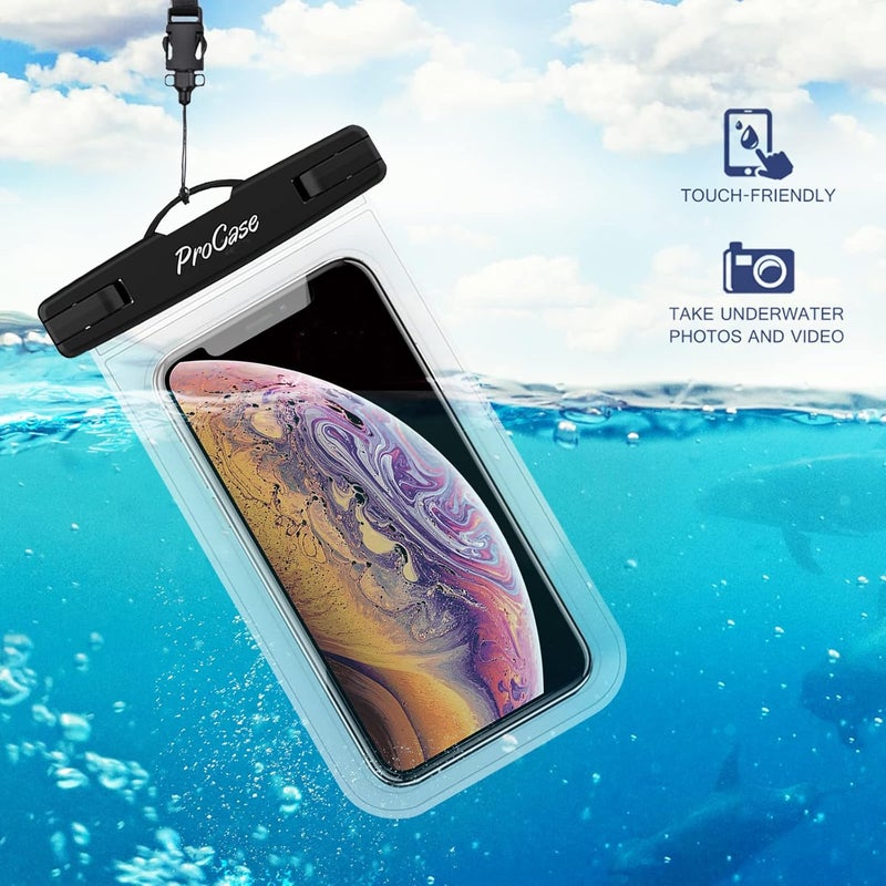 Procase 2 Pack Waterproof Phone Pouch Case, 7" Universal Underwater Cellphone Dry Bag for iPhone 17 Air 16 15 14 13 Pro Plus Max 12 11, Galaxy S24 S23 S22 Ultra Pixel -Clear - Image 5