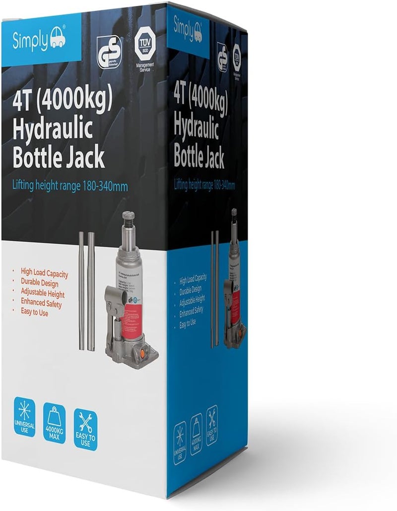 SIMPLY Auto 4T Hydraulic Bottle Jack BJ4T (4 Tonne, 4000kg) - Image 2