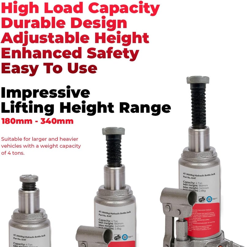 SIMPLY Auto 4T Hydraulic Bottle Jack BJ4T (4 Tonne, 4000kg) - Image 5