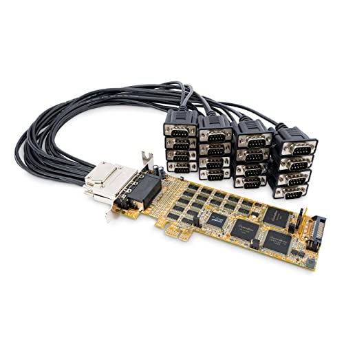 StarTech.com PCI Express Serial Card - 16 DB9 RS232 Ports - Low + Full Profile - Multiport Serial Adapter - PCIe Serial Card , TAA (PEX16S550LP) - Image 1