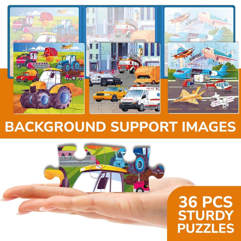 Quokka Magnetic Puzzles For Kids Ages 4-6 - 36 Pieces Sudoku Toddler Puzzles Ages 2-4 - Travel Games For Kids Ages 3-5 - Car Space Dino Toddler Travel Toys - Car Airplane Road Trip Games - Image 4