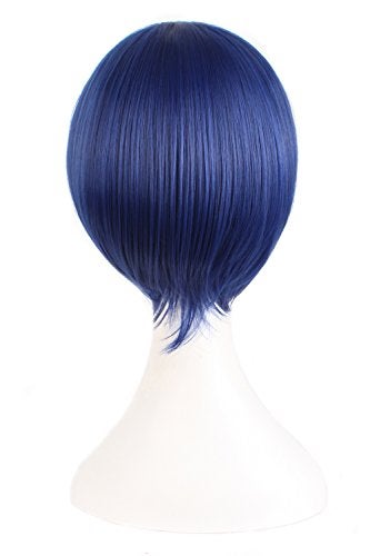 MapofBeauty 12 Inches/30 cm Short Straight Cosplay Costume Wig Party Wig (Mixed Blue) - Image 2