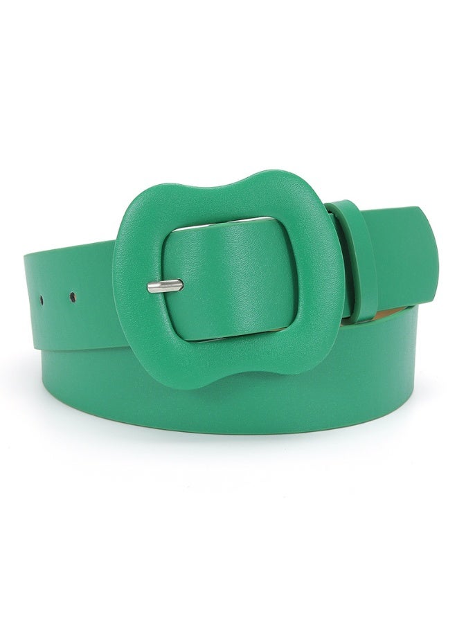 xozgdovg 2023 bag buckle belt womens fashion solid color gourd buckle all-match decorative jeans clothing accessories belt Womens wide Green