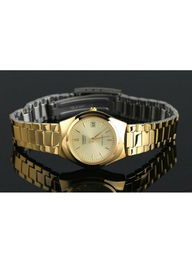 كاسيو ساعة يد بعقارب وسوار من الستانلس ستيل مقاومة للماء طراز LTP-1170N-9ADF - مقاس 26 مم - ذهبي نساء - Image 4