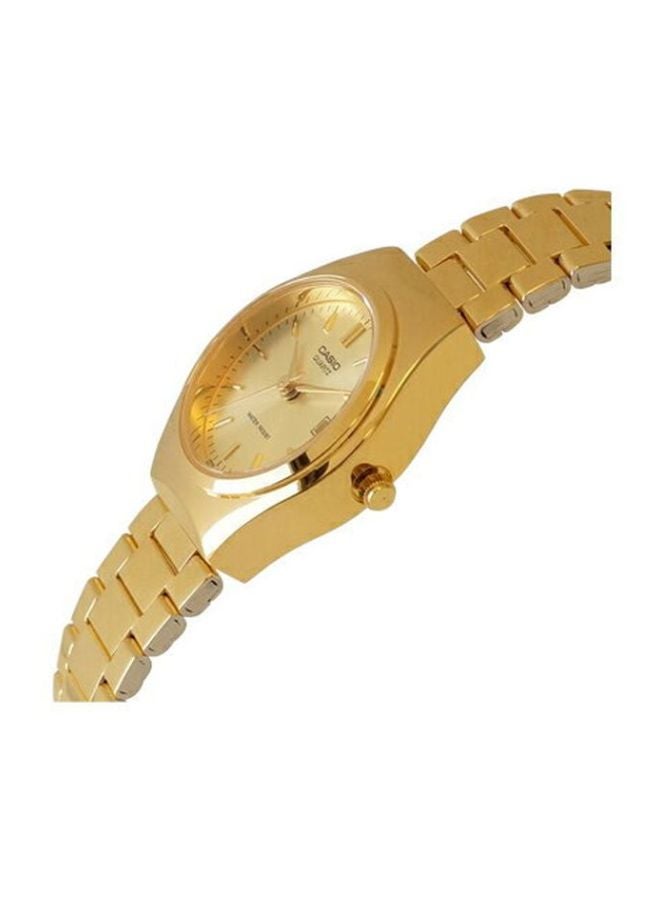 كاسيو ساعة يد بعقارب وسوار من الستانلس ستيل مقاومة للماء طراز LTP-1170N-9ADF - مقاس 26 مم - ذهبي نساء - Image 3