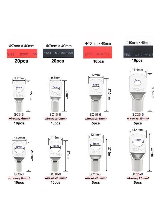 كاشيمانو طقم العقص HX-50B 10-0AWG 6-50mm² فيه مجموعات مع طيات ، قاطع أسلاك مع 60 محطة SC و60 قطعة من أنبوب الانكماش الحراري. - Image 3