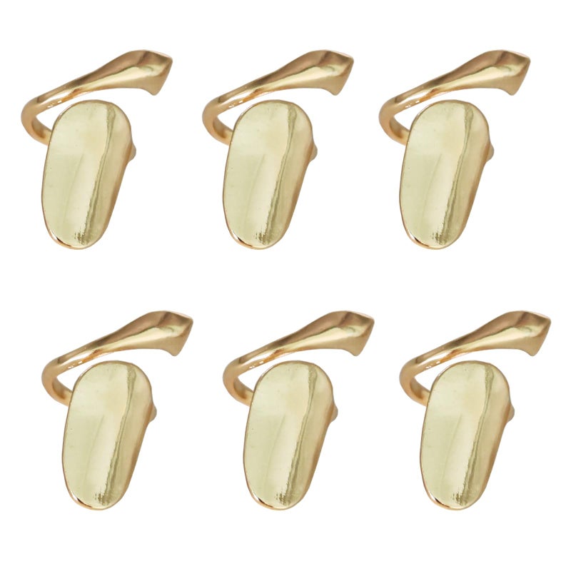 UPSTORE 6PCS Gold Women Lady Fashion Retro Metal Nail Finger Ring Fingernail Protective Cap Cover Tip Rings Nail Art Charm Decorations Fingertip Claw for Cosplay - Image 1