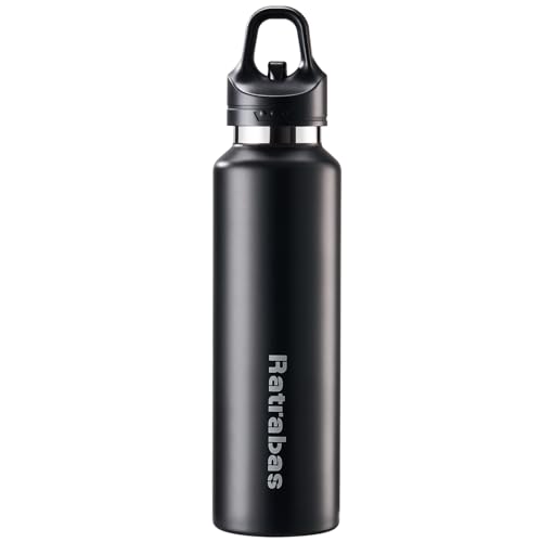 Ratrabas Insulated Water Bottle 21 OZ, Insulated Tumbler with One-Touch Open, Travel Water Bottle with Leak-Proof Design, Sports Water Bottle for Women & Men (Black) - Image 1