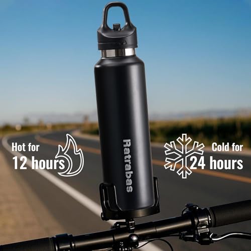 Ratrabas Insulated Water Bottle 21 OZ, Insulated Tumbler with One-Touch Open, Travel Water Bottle with Leak-Proof Design, Sports Water Bottle for Women & Men (Black) - Image 5