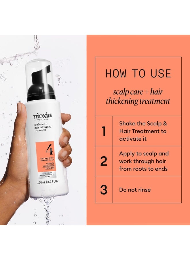Nioxin System 4 Scalp Care & Hair Thickening Leave-In Treatment 100ml | For Colored, Dry & Damaged Hair with Progressed Thinning | Hair Density & Scalp Treatment with Niacinamide & Biotin | Professional Color-Safe Hair Care - Image 3