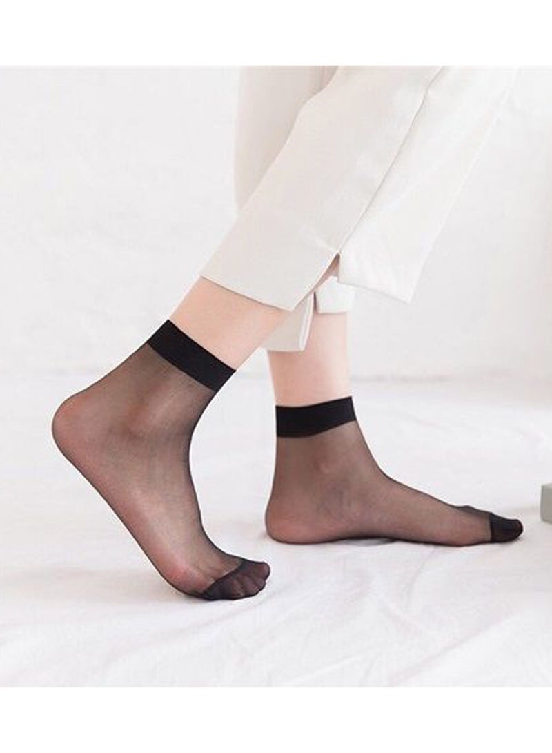 12 قطعة جوارب نسائية عالية الكاحل عالية الكاحل من النايلون جوارب نايلون عالية الكاحل جوارب حريرية ناعمة ضيقة رقيقة من خلال جوارب حريرية عالية الكاحل - Image 4