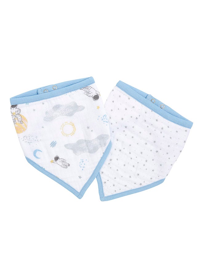 aden + anais Pack Of 2 Cotton Baby Bandana Bib - Space Explorers  - Image 1
