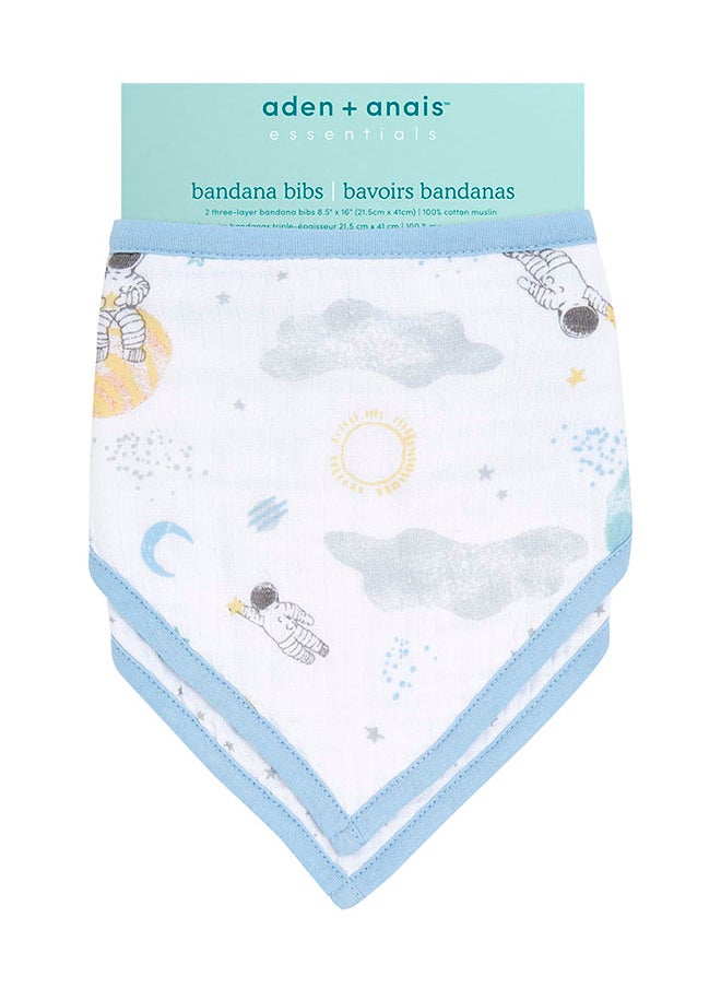 aden + anais Pack Of 2 Cotton Baby Bandana Bib - Space Explorers  - Image 2