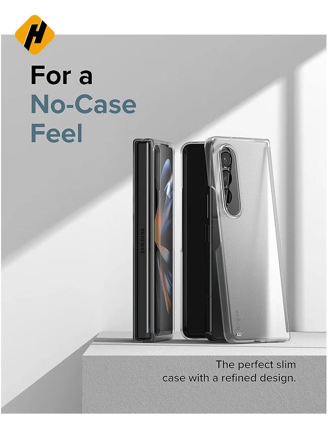 HuHa Slim Case Compatible with Samsung Galaxy Z Fold 4, Anti-Fingerprint Translucent Hard Thin Premium PC Lightweight Protective Phone Cover for Z Fold4 5G (2022) - Matte Clear  - Image 3