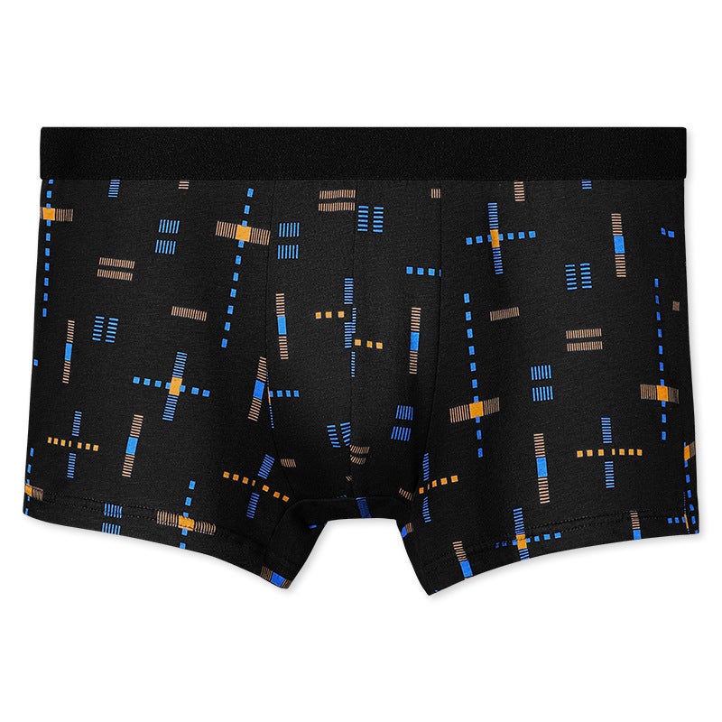 Mens Cotton Underwear Mens Sports Boxers plus size Boxer Shorts Comfortable Breathable Mens Underpants Trendy 5109 black 