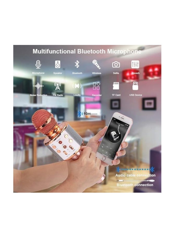 Wireless Bluetooth Karaoke Microphone for Kids,5-in-1Portable Speaker Handheld Karaoke Mic Speaker Player Recorder with Adjustable Remix for Kids Girls Boys... - Image 3