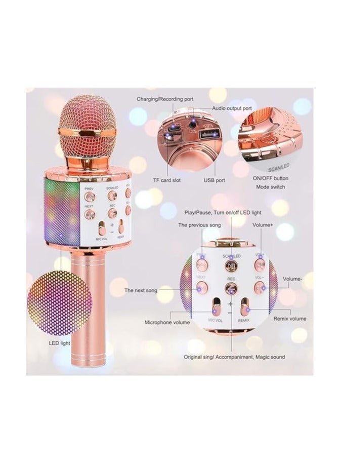 Wireless Bluetooth Karaoke Microphone for Kids,5-in-1Portable Speaker Handheld Karaoke Mic Speaker Player Recorder with Adjustable Remix for Kids Girls Boys... - Image 4