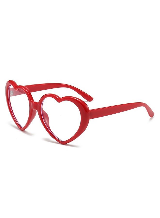 JOVAKIT Heart Blue Light Glasses for Women Vintage Fashion Red Heart Frame Glasses Computer Eyeglasses Prevent Headache (Red) - Image 2