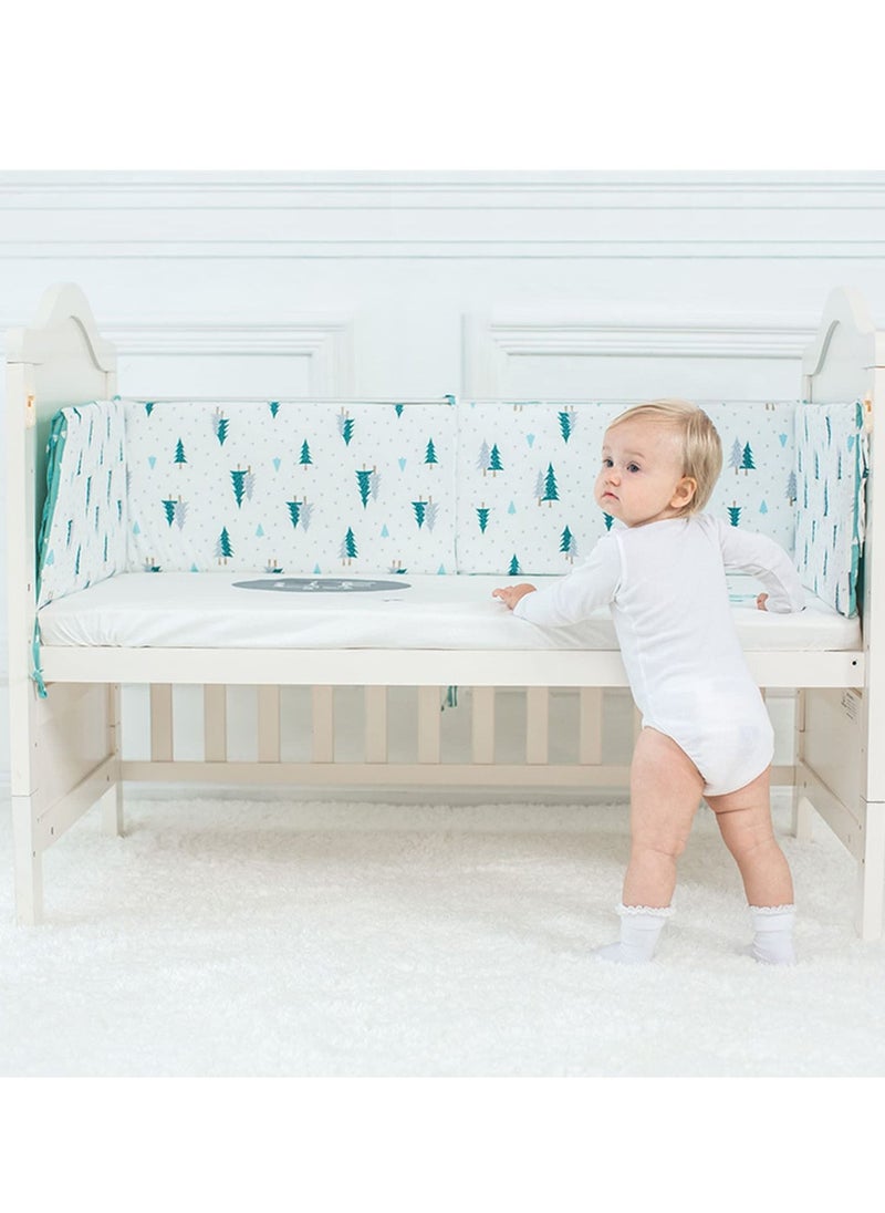MIXDE Baby Cot Bumper,Breathable Crib Bed Liner Bumper Set,Cotton Crib-Liner for Sleep Protection, Soft & Breathable Mesh Crib Protector Pad  - Image 4