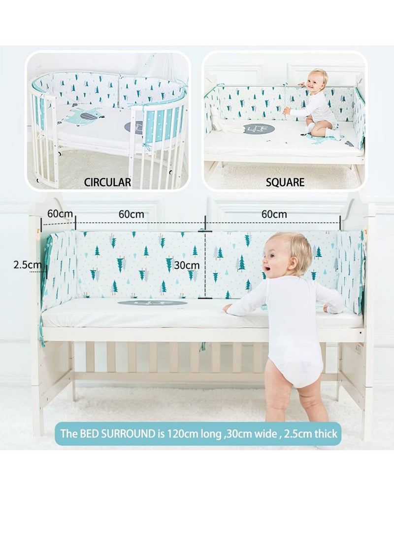 MIXDE Baby Cot Bumper,Breathable Crib Bed Liner Bumper Set,Cotton Crib-Liner for Sleep Protection, Soft & Breathable Mesh Crib Protector Pad  - Image 2
