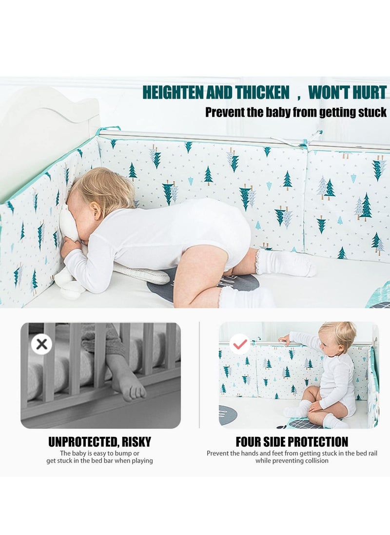 MIXDE Baby Cot Bumper,Breathable Crib Bed Liner Bumper Set,Cotton Crib-Liner for Sleep Protection, Soft & Breathable Mesh Crib Protector Pad  - Image 3