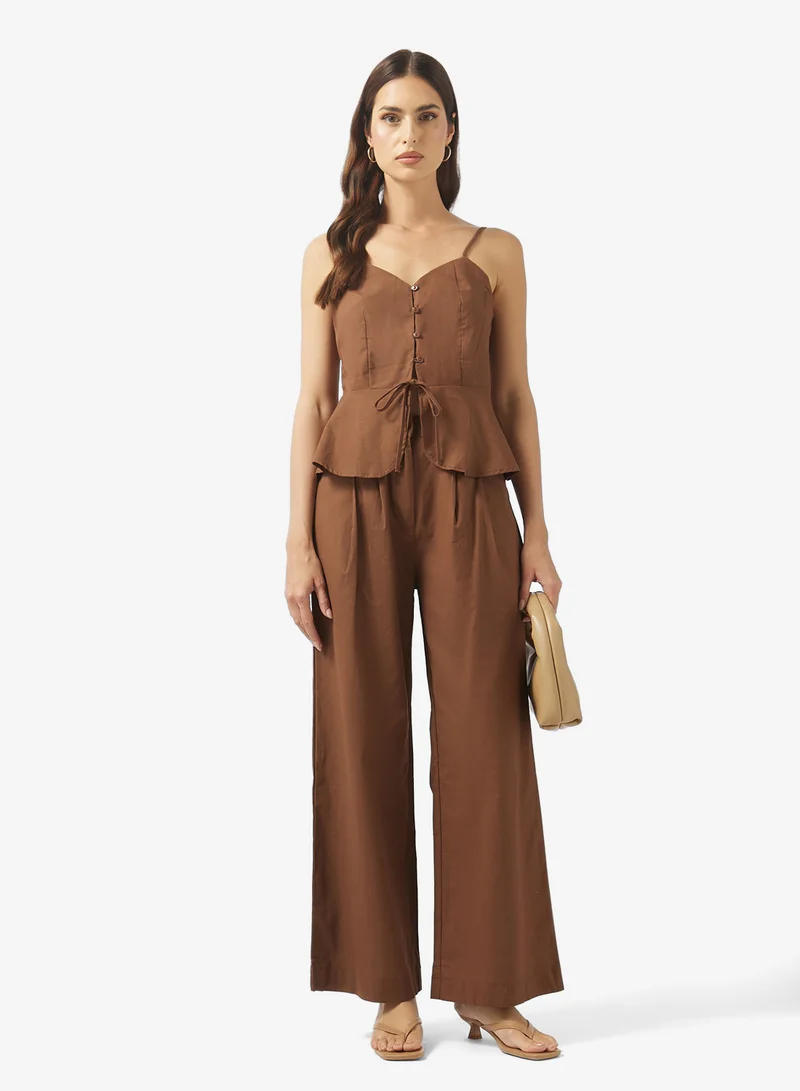 ELLA  Peplum Strap Top & Pant Set for Women | Best Price UAE