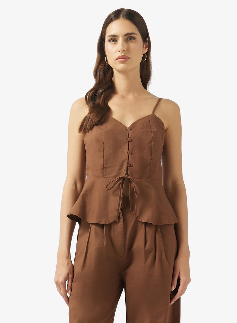 ELLA  Peplum Strap Top & Pant Set for Women | Best Price UAE