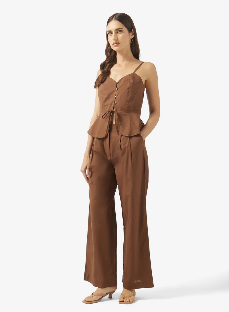 ELLA Peplum Strap Top & Pant Set