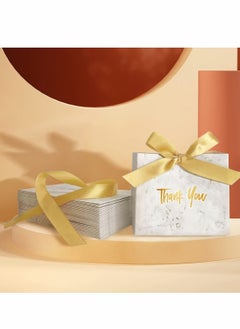 Excefore Small Thank You Gift Bags, Marble Pattern Party Favor Bags with Gold Bow Ribbon, Paper Bags for Birthday Wedding Bridesmaid Holiday Valentines Day (30Pack Gold 4.5x1.8x3.Inches)  - Image 2