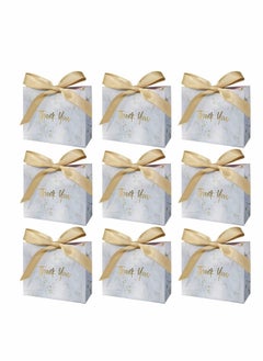 Excefore Small Thank You Gift Bags, Marble Pattern Party Favor Bags with Gold Bow Ribbon, Paper Bags for Birthday Wedding Bridesmaid Holiday Valentines Day (30Pack Gold 4.5x1.8x3.Inches)  - Image 1