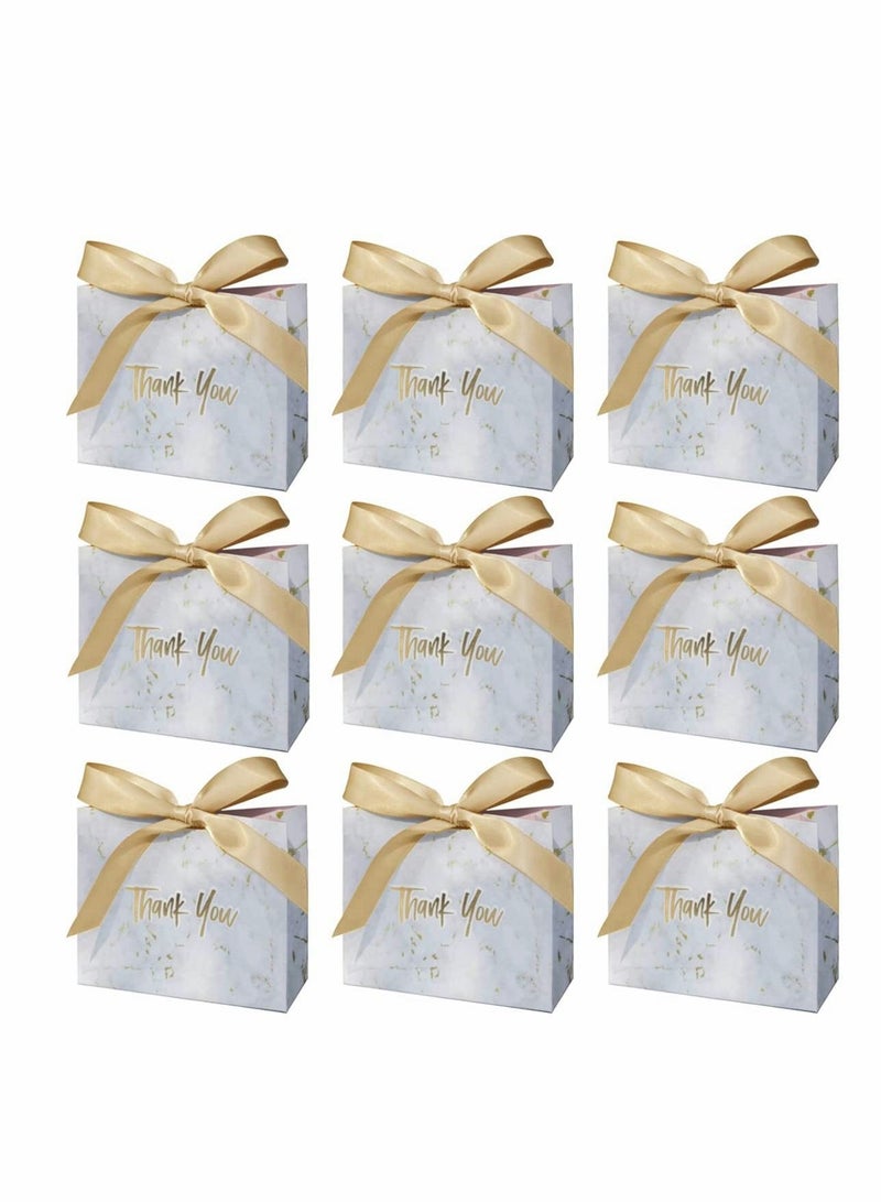 Excefore Small Thank You Gift Bags, Marble Pattern Party Favor Bags with Gold Bow Ribbon, Paper Bags for Birthday Wedding Bridesmaid Holiday Valentines Day (30Pack Gold 4.5x1.8x3.Inches) - Image 1