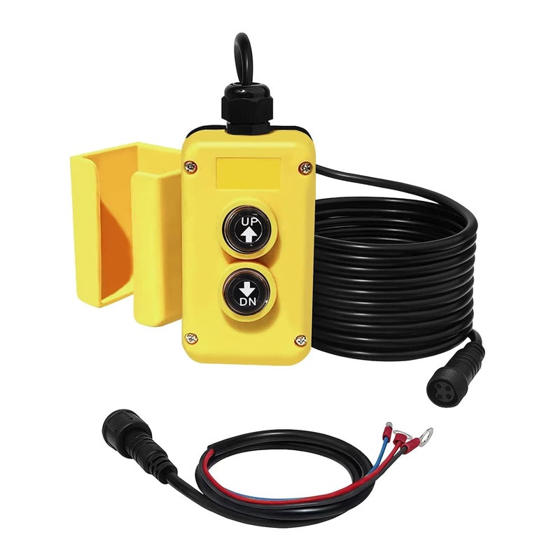 Pumplus 3 Wire Dump Trailer Remote Control Switch for 12V DC Single Acting Hydraulic Pump Power Supply Unit Dump Trailer Fit for Lift Unloading - Image 1