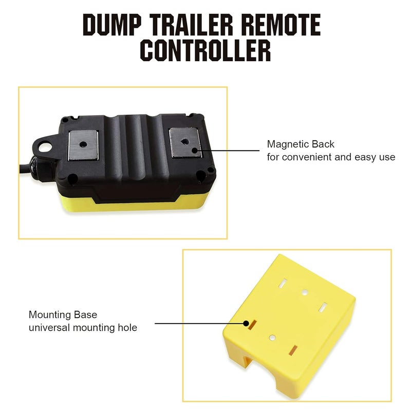 Pumplus 3 Wire Dump Trailer Remote Control Switch for 12V DC Single Acting Hydraulic Pump Power Supply Unit Dump Trailer Fit for Lift Unloading - Image 5