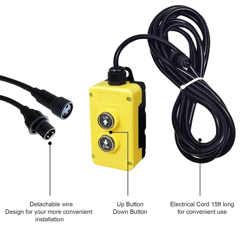 Pumplus 3 Wire Dump Trailer Remote Control Switch for 12V DC Single Acting Hydraulic Pump Power Supply Unit Dump Trailer Fit for Lift Unloading - Image 4