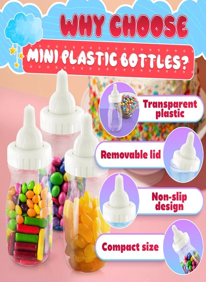 LEGLO Baby Bottles for Baby Shower Game - 24Pcs Plastic Baby Bottles for Baby Shower Decorations Mini Baby Bottles for Baby Shower Decor - 3.94 inch Baby Bottle for Baby Shower Game Small Baby Bottles - Image 3