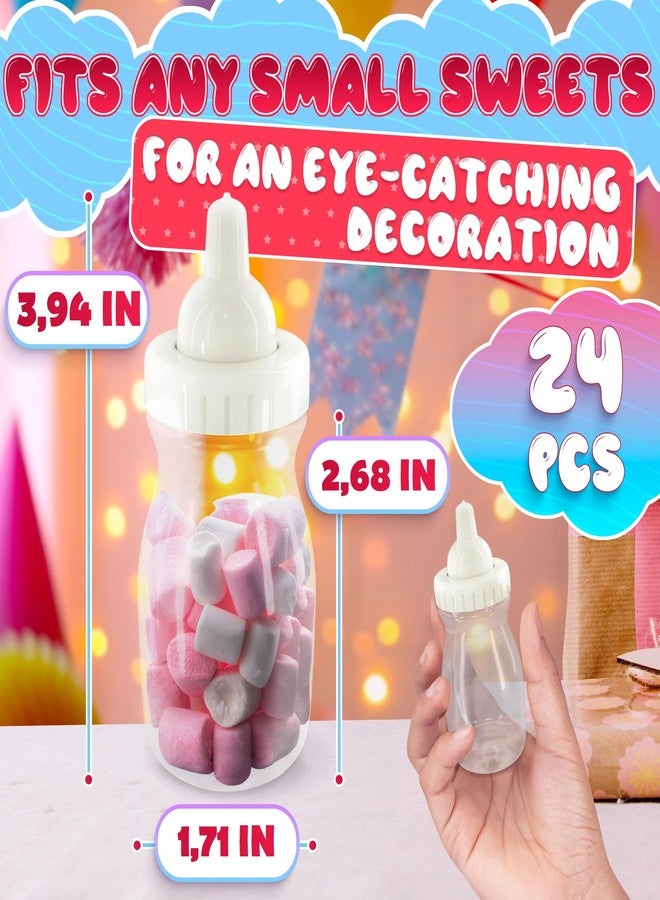 LEGLO Baby Bottles for Baby Shower Game - 24Pcs Plastic Baby Bottles for Baby Shower Decorations Mini Baby Bottles for Baby Shower Decor - 3.94 inch Baby Bottle for Baby Shower Game Small Baby Bottles - Image 2