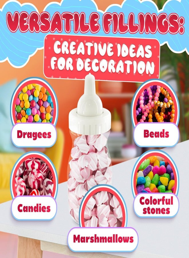 LEGLO Baby Bottles for Baby Shower Game - 24Pcs Plastic Baby Bottles for Baby Shower Decorations Mini Baby Bottles for Baby Shower Decor - 3.94 inch Baby Bottle for Baby Shower Game Small Baby Bottles - Image 4
