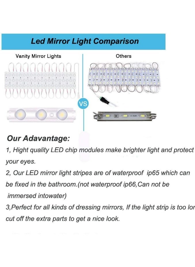 إضاءة مراية مكياج LED قابلة لتعديل السطوع تعمل باللمس لإضاءة مثالية أثناء المكياج - Image 5