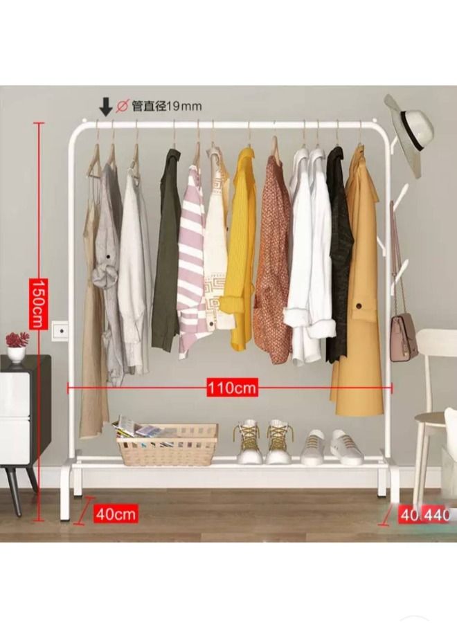 MTL Clothes Organizer And Holder Metal Stand White 110x40x150 cm - Image 2