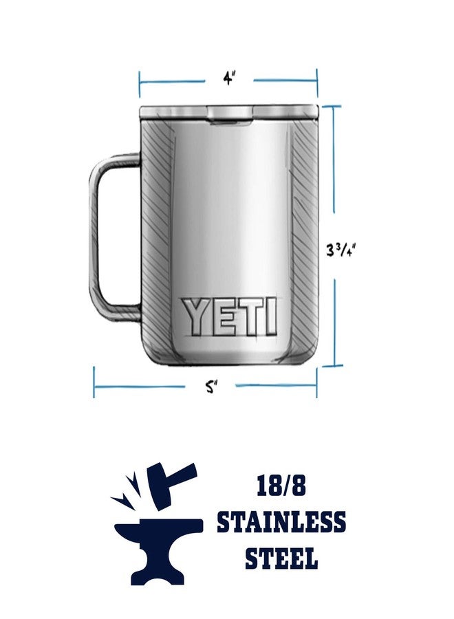 YETI Rambler 14 oz Mug, Stainless Steel, Vacuum Insulated with Standard Lid, Clay - Image 2