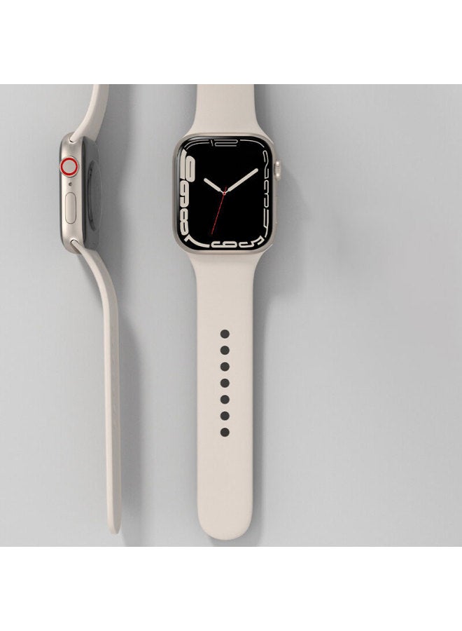 Kmaxai سوار ساعة سيليكون متوافق مع Apple Watch S10، Apple iwatch 9/se/8/7/6/5 Series، ساعة رياضية منعشة، تصميم بسيط، 40/41/42mm، Starlight - Image 5
