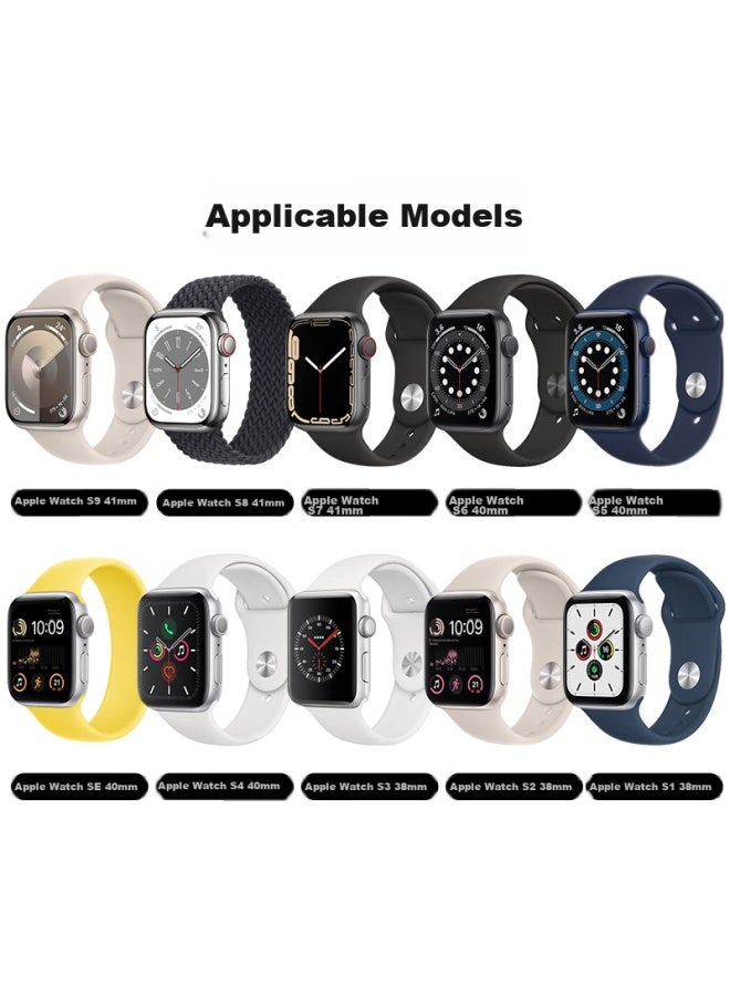 Kmaxai سوار ساعة سيليكون متوافق مع Apple Watch S10، Apple iwatch 9/se/8/7/6/5 Series، ساعة رياضية منعشة، تصميم بسيط، 40/41/42mm، Starlight - Image 2