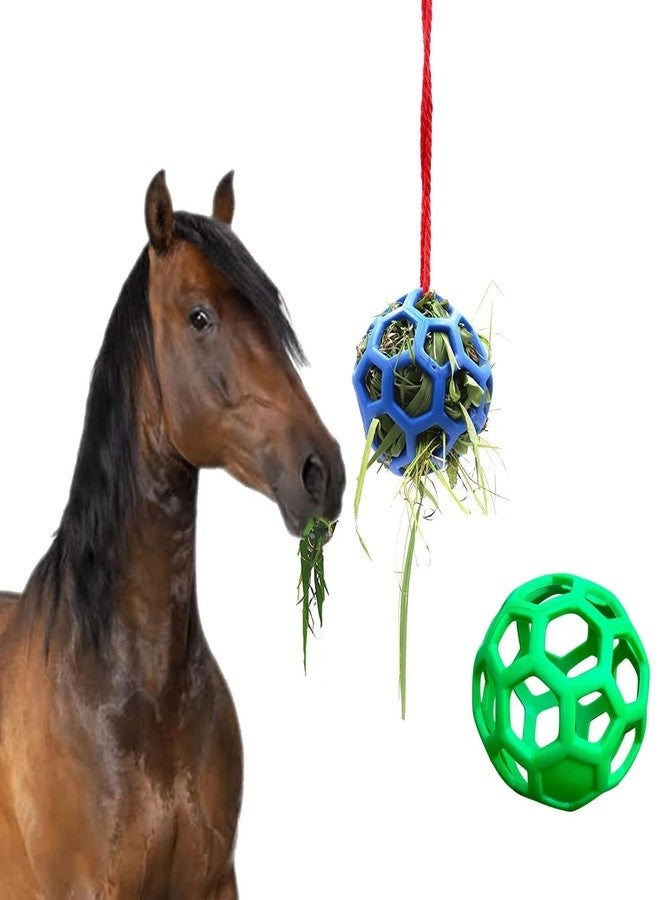 LinaLife 2 Pack 5.5inch Horse Treat Ball Hay Feeder Toy Ball Avoid Boredom Hanging for Goat Sheep Relieve Stress Horse - Image 1